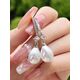 1 Pair Elegant Cubic Zirconia & Faux Pearl Teardrop Earrings, Suitable For Girls Daily Wear, Party Wear Or Birthday Gift