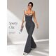 SHEIN Women's Vintage Polka Dot Halter Bell Bottom Jumpsuit – Flare Leg Backless Bodycon One Piece Outfit